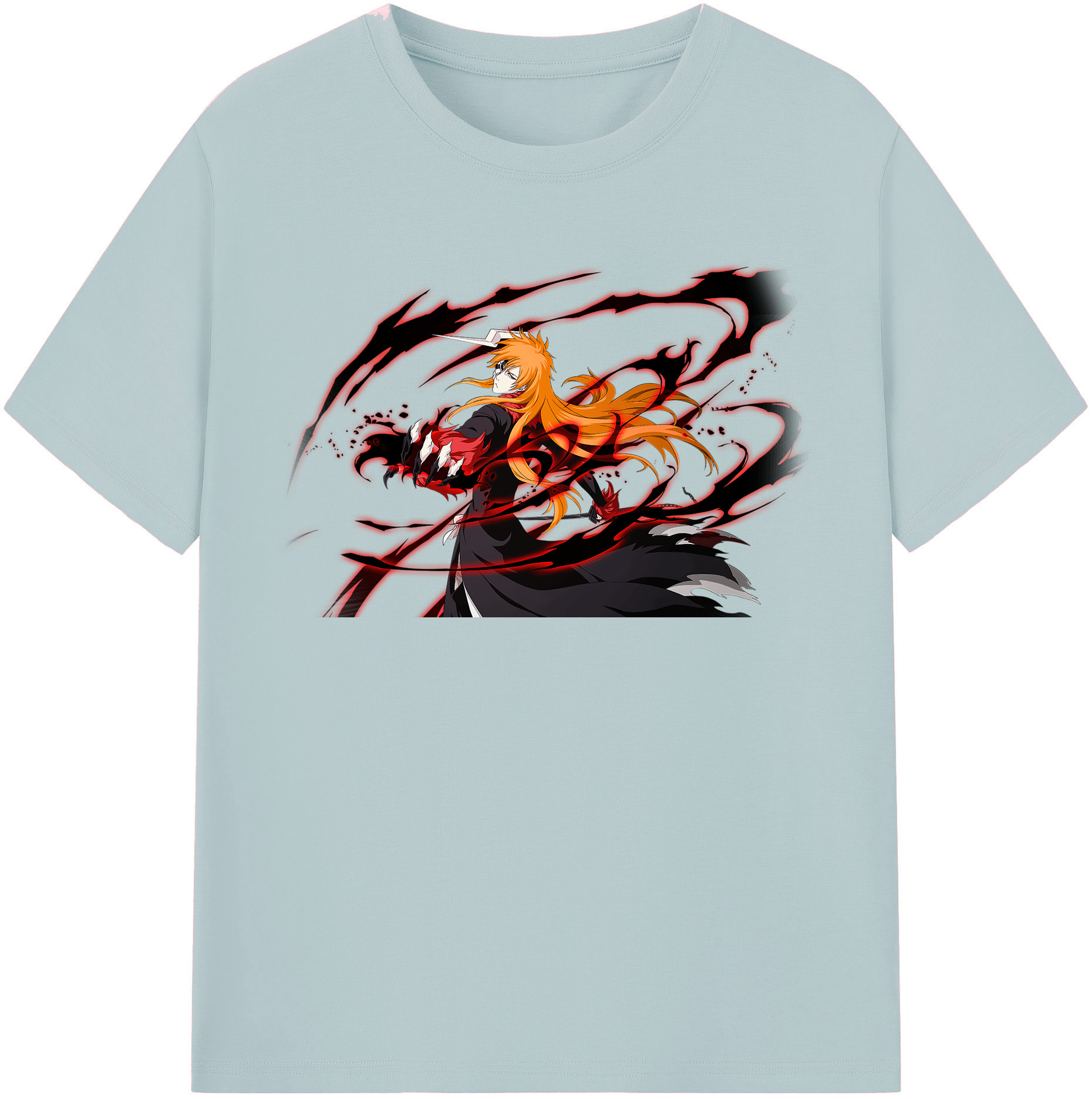 （画像用） ブリーチ 黒崎一護（くろさき いちご）BLEACH Kurosaki Ichigo 綿100％半袖Tシャツ（フロントプリント）